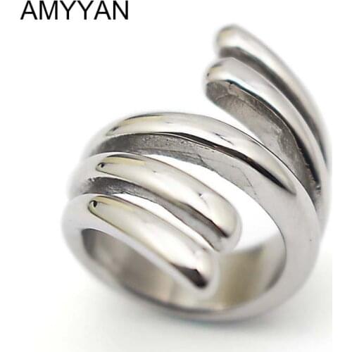 Hot Sell Christmas Present Fashion Unique Design Silver Color Finger Rings Blank Large Stainless Steel Mid Finger Rings