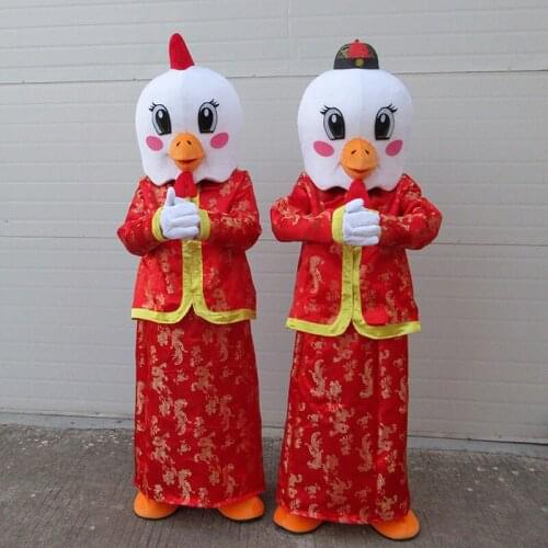 Chinese New Year Rooster Chicken Cook Mascot Costume for Adult Size Mascot Costume New Year Cosplay Costumes Halloween Dress