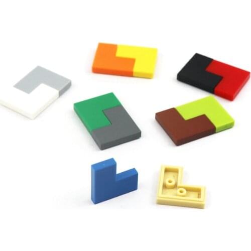 200 Pieces Flat Blocks Tile 2 X 2 Corner MOC Train Accessories Replacements Parts 14719 Toys for Kids in Flat Plate Bricks