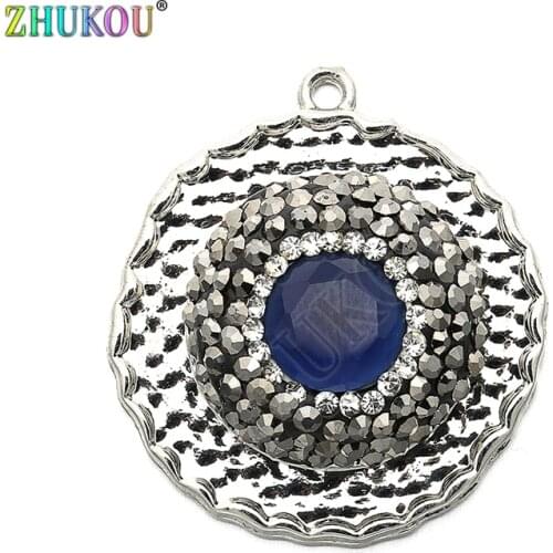 25*27mm Brass CZ Round Charms Pendants with Pearl DIY Jewelry Bracelet Necklace Making, Hole: 1.5mm, Model: VD302