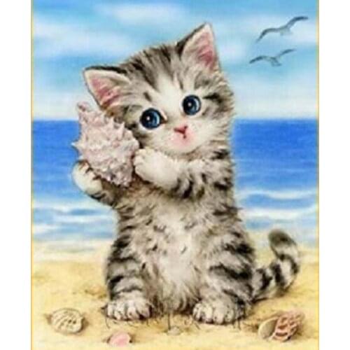 TOUOILP square full Diamond Painting Katten