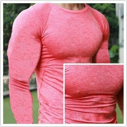 Men Quick Dry Fitness Tees Outdoor Sport Running Climbing Long Sleeves Tights Bodybuilding Tops Gym Train Compression T-shirt
