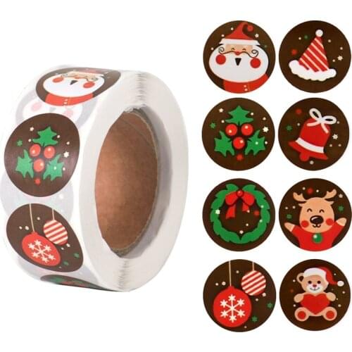 500pcs Merry Christmas Stickers Seal Labels for Envelope Card Gift Package Scrapbook Decor Christmas Gifts Navidad New year 2021