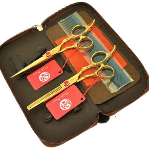 6.0" Purple Dragon Plum Handle Hair Shears Barbers Cutting Thinning Scissors Hairdressing Hair Scissors Hair Cut Tesouras A0115B