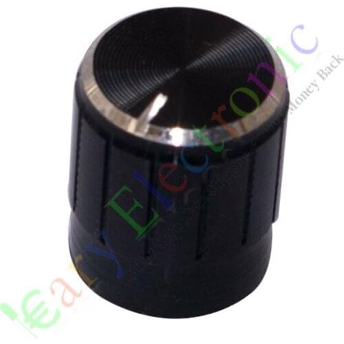 Wholesale and retail 100pc 15mm Pedal Top skirted Black knob Guitar tube Amp JAZZ BASS audio DIY parts free shipping