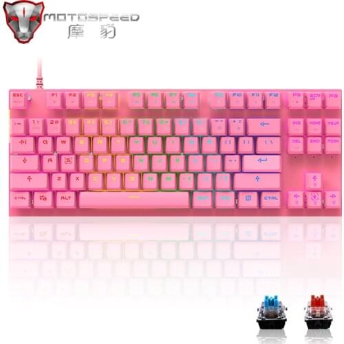 Original Motospeed CK82 RGB Gaming Mechanical Keyboard 87 Key LED Backlight USB Wired Multimedia Keyboards For PC Computer Gamer