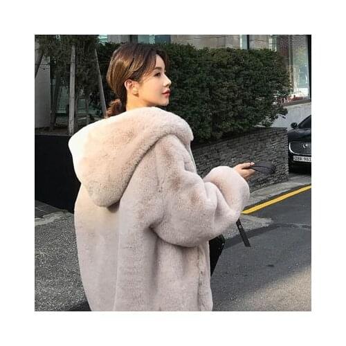 Casual Style Hooded Warm Outwear Winter Women Faux Fur Thick Teddy Bear Coat 2021 Fashion Female Overcoat