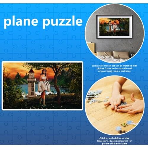 Lighthouse Women Jigsaw DIY Paper Puzzle Children Unique Adult Educational Toys for Children Early Learning Supplies