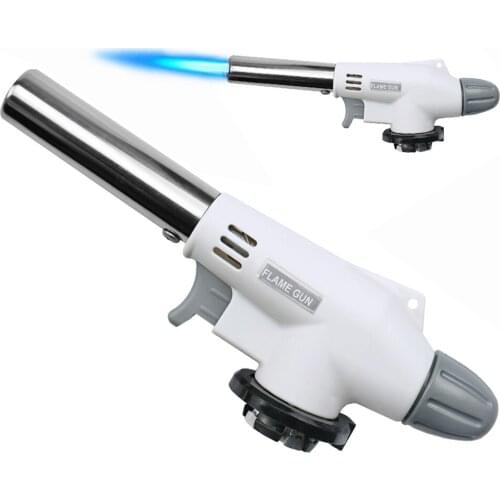 Jet Flame Welding Burner Blowtorch Auto Ignition Gun Lighter Soldering Butane Spray Gun Head Kitchen Cooking Outdoor BBQ Tools