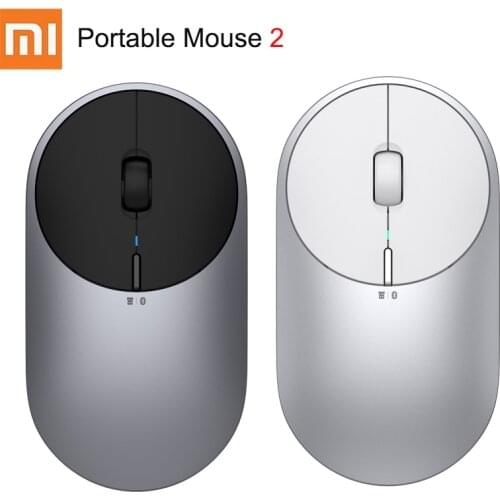 Original Xiaomi Mi Portable Mouse 2 4-DPI 4000 2400 1800 1200 Aluminium Metal ABS 2.4GHz WiFi Bluetooth Control Windows Android
