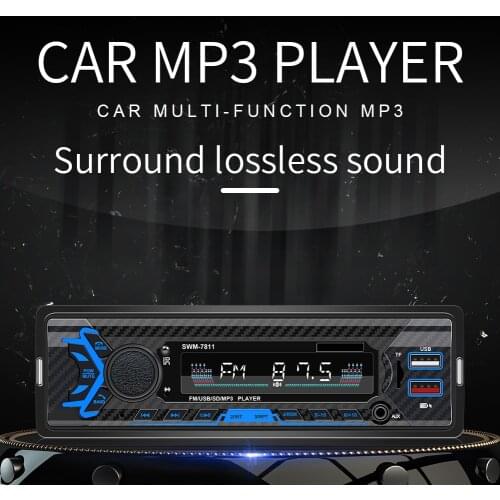 SWM-7811 1-DIN Auto Stereo Bluetooth AUX Car Radio Function Car Radio Multimedia Auto Clock FM with Voice Control