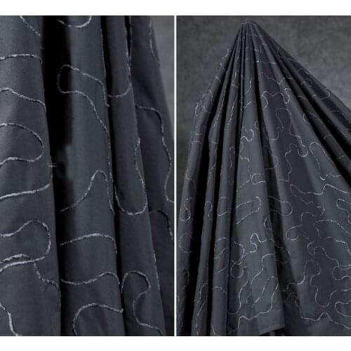 Dark gray art line three-dimensional texture pure cotton fashion clothing creative fabric