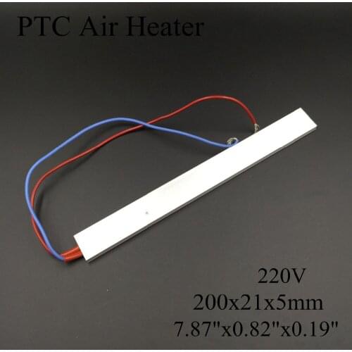2 pieces/lot) 220V 200x21x5mm PTC Thermostat Aluminum Heating Element Ceramic Air Heater Plate Chips Incubator Dehumidification