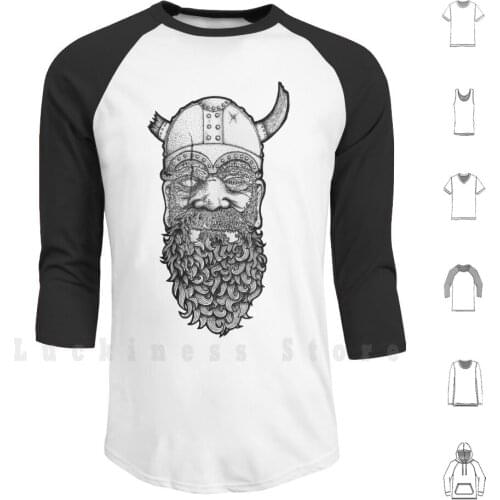 Old Viking Hoodies Long Sleeve Viking Ancient Oldman Norse Pen And Ink Black And White Battle