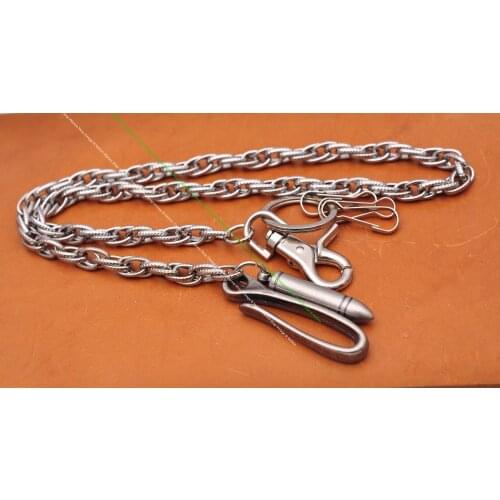Punk Long Heavy 30" Bling Basic Strong Twisted Bullet Biker Trucker Keychain Key Jean Wallet Chain With Belt U Hook