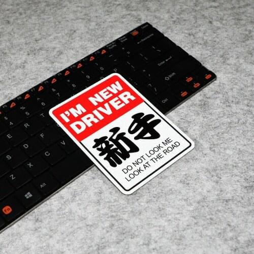 GalonDeco New Driver Car Trunk Funny Reflective Sticker Waterproof Warning Mark Look At The Road