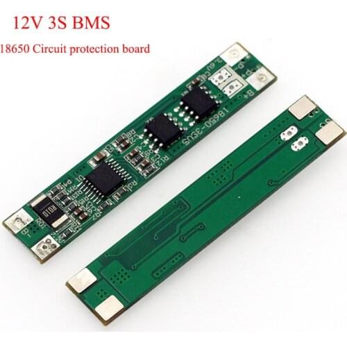 3S 12V 18650 lithium battery circuit protection board BMS 2MOS 10A discharge current DIY 10.8V 11.1V 12.6V battery pack