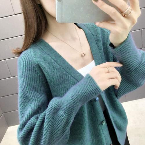 Ladies Sweater Cardigan Jacket Autumn Korean Style Single-Breasted Long Sleeve Casual Knitted Cardigan Women Sweaters Coat C7448