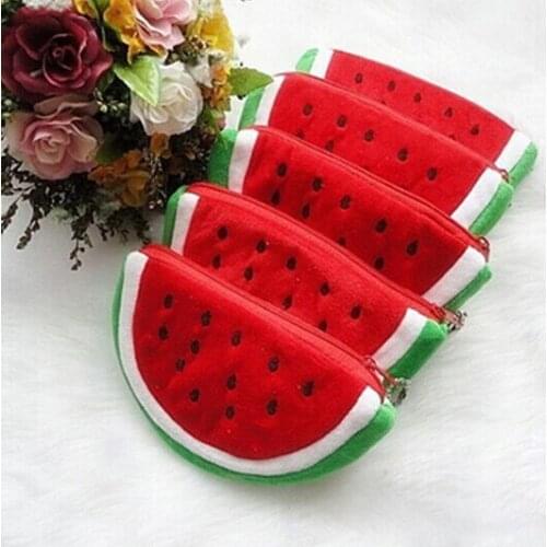 1pcs 14.5*8.5cm School Supplies pen Bags Popular Big Volume Watermelon Fruit School Kids Pen Pencil Bag Pendant