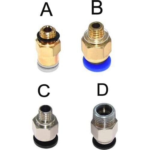 10pcs/lot 3d peinter parts Pneumatic Fittings PC4-M6 many type For 4mm PTFE Tube connector Coupler PC4 3d printer accessories