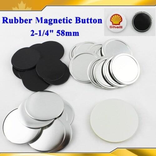 2-1/4" 58mm 100 Sets NEW Professional Soft Rubber Magnetic Badge Button Maker Metal Back Button Supply Materials