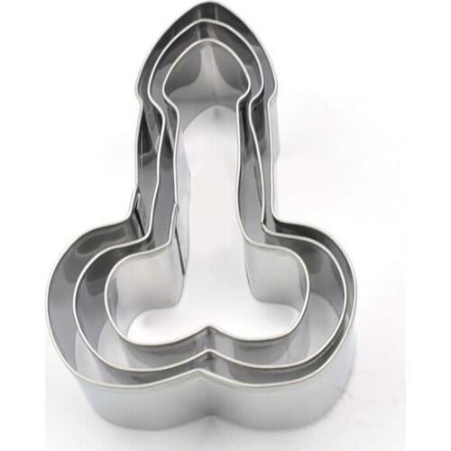 3Pcs Adult Sexy Penis Cookie Cutter Set Stainless Steel Biscuit Mold Fondant Cake Cutter DIY kitchen Bake Decorating Tools