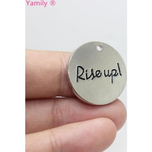6pcs/ Rise up charm Alloy plating white k 22mm Rise up charm pendant for diy jewelry