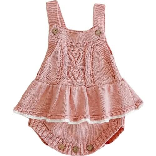 Baby Knitted Rompers Solid Sleeveless Jumpsuit Newborn Boys Girls Knitted Romper One-piece Outfits Baby Clothes 0-36month