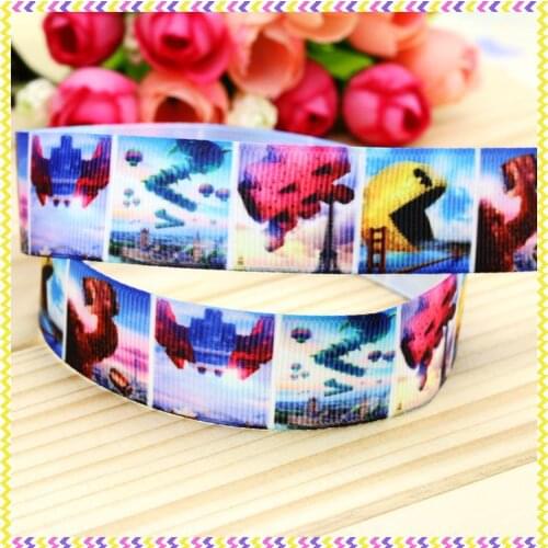 DHK 7/8'' 5yards game printed grosgrain ribbon headwear hair bow diy party decoration OEM Wholesale 22mm E637
