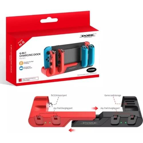 DOBE TNS-0122 Multifunction 6 in 1 Charging Base For Nintendo Switch Joypad Handle Joystick Charger Station