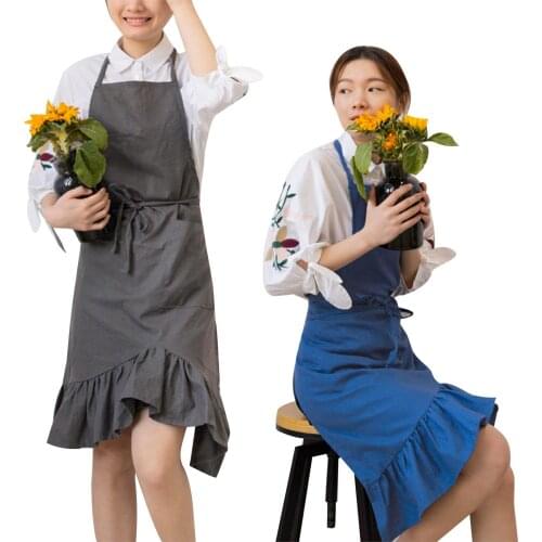 Adults Apron Solid Color Housekeeping Sleeveless Apron Household Cooking Accessories for Women Men