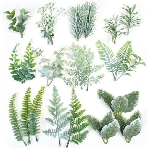 10pcs artificial flower leaves plant bouquet wedding home Christmas decoration DIY wreath accessories scrapbooking fake flowers