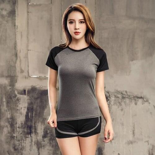 Yoga Crop Top Sports T-shirt Womens Short Sleeve Spring Summer New Yoga Running Sports Top Top Deportivo Mujer Camisetas