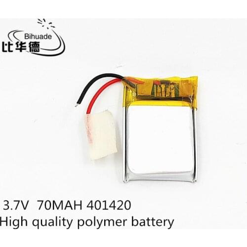 Li-Po 3.7V 70mAh 401420 Lithium Polymer Li-Po li ion Rechargeable Battery cells For Mp3 MP4 MP5 GPS