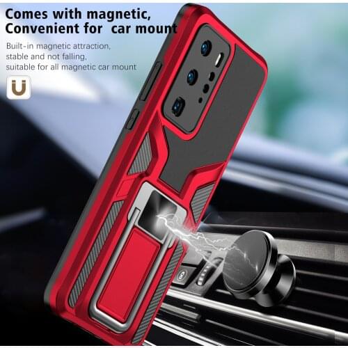 For Huawei P40 Pro Matte Magnetic Armor Shockproof Standing Phone Case For Huawei Mate 40 Pro Plus Camera Protection Holder Case