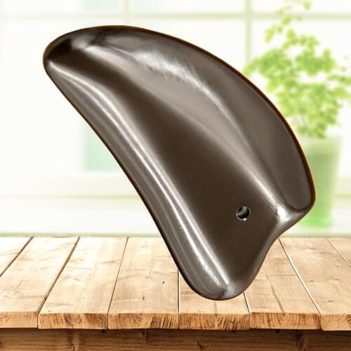 5A grade SiBin brown color Bian stone massage guasha kit beauty face plate triangle 90x45x10mm 100% original gift bag chart