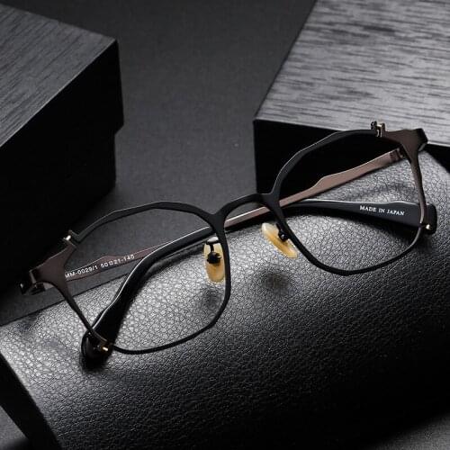 Retro metal spectacle frame customized myopia trend art spectacle frame Japan irregular shaped splicing spectacle frame