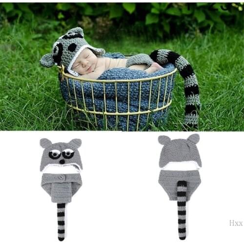 Cute Baby Handmade Infant Baby Photo Costume Crochet Newborn Baby Photo Props Accessories F1CB