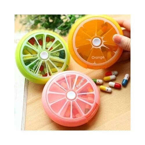 Mini Pill Box Weekly Medicine Pill Box Rotating Pill Box Case Splitter Pill Organizer Portable Travel 7 Day Pill Container Case