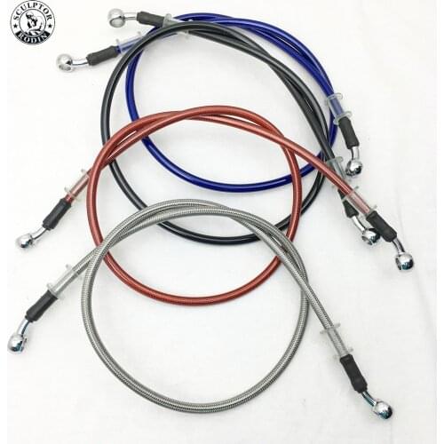 Motorcycle Dirt Bike Braided Steel Hydraulic Reinforce Brake line Clutch Oil Hose Tube 500 To 1500mm Universal Fit Racing