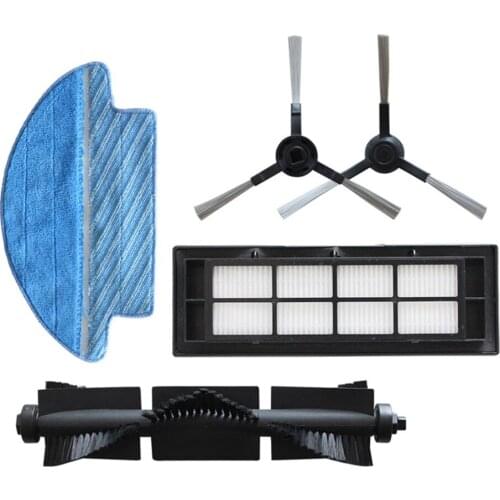 5pcs/set Side Brushes Filter for Proscenic LDS M6 R2 Cleaning Mop Cloth Rag for Proscenic LDS M6 R2 Vacuum Cleaner Accessories
