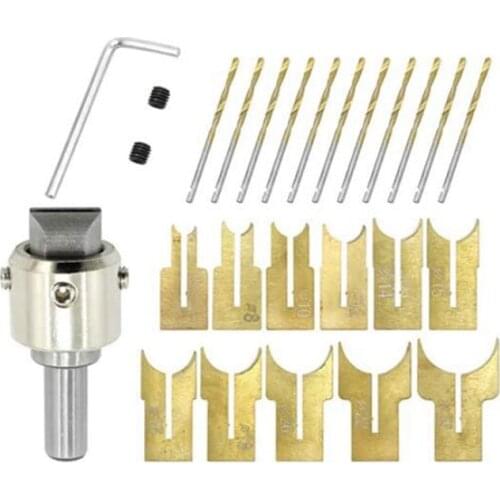 Wooden Beads Drill Bit Ball Blade Milling Cutter Set 24Pcs Cemented Carbide Spherical Buddha Beads Woodworking Tool Kit