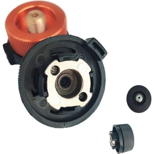 Outdoor Camping Hiking Equipment Aluminum Stove Conversion Split Gas Furnace Connector Cartridge Auto-Off Tank Adapter switch