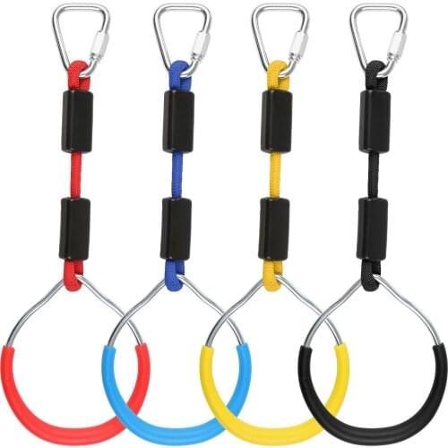 Outdoor Climbing Gymnastic Rings Obstacle Courses Gym Rings Swing Bar Rings Kids Backyard Set Obstacle Slackline Kits