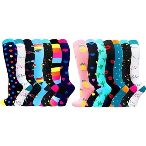 7 Pairs Of Sports Compression Socks Elastic Running And Riding Socks Set Leg Protection Stockings Pressure Socks