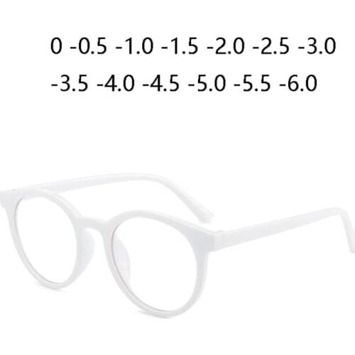 Candy Colors Woman Men Nearsighted Eyeglasses Clear Mirror Myopia Lens Round Prescription Spectacle Diopter 0 -0.5 -1.0 To -6.0
