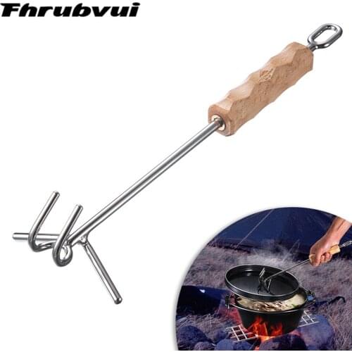 Camping Lid Gripper with Double Hooks Hot Pot Pan Kettle Grabber Holder Gripper Clip Tongs Kitchen Tool Anti Heat Slip Gadgets