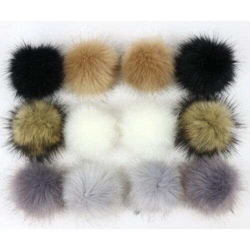 12pcs Pom-Poms for Hats Hairball Decorative Creativity DIY Crafts for Handicraft Pompon Natural Fur Accessories for Toys