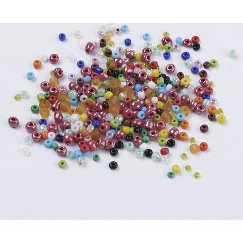 50g Random Mixed Style Mixed Color Glass Rice Beads Spacer Round Czech Loose Beads for Diy Handmade Jewelry Bracelet Accessories