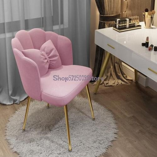 Nordic light luxury chair backrest modern minimalist ins style bedroom girl home net red makeup stool dressing table